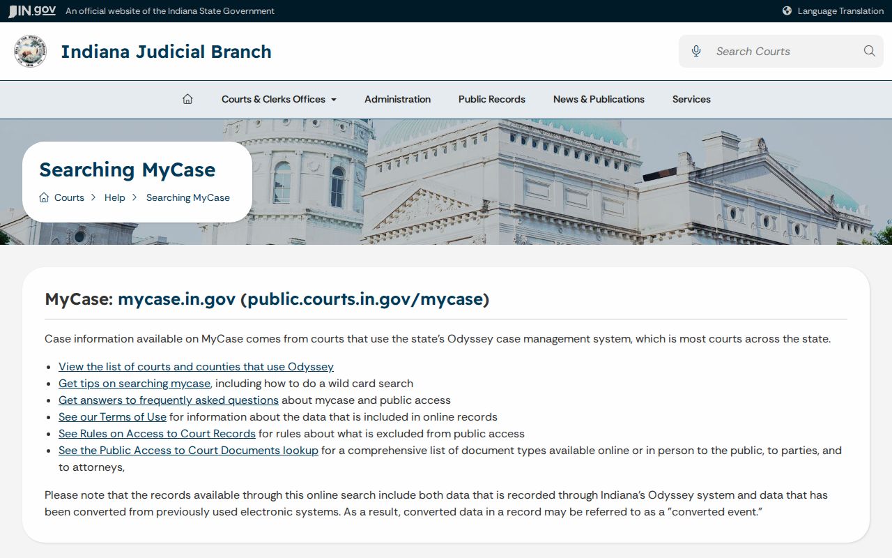 Tippecanoe County warrant lookup MyCase access limitations