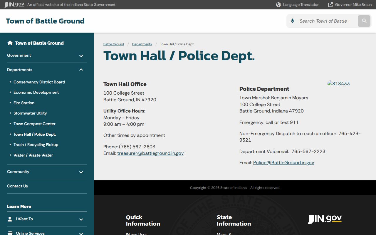 Battle Ground warrant search town police source