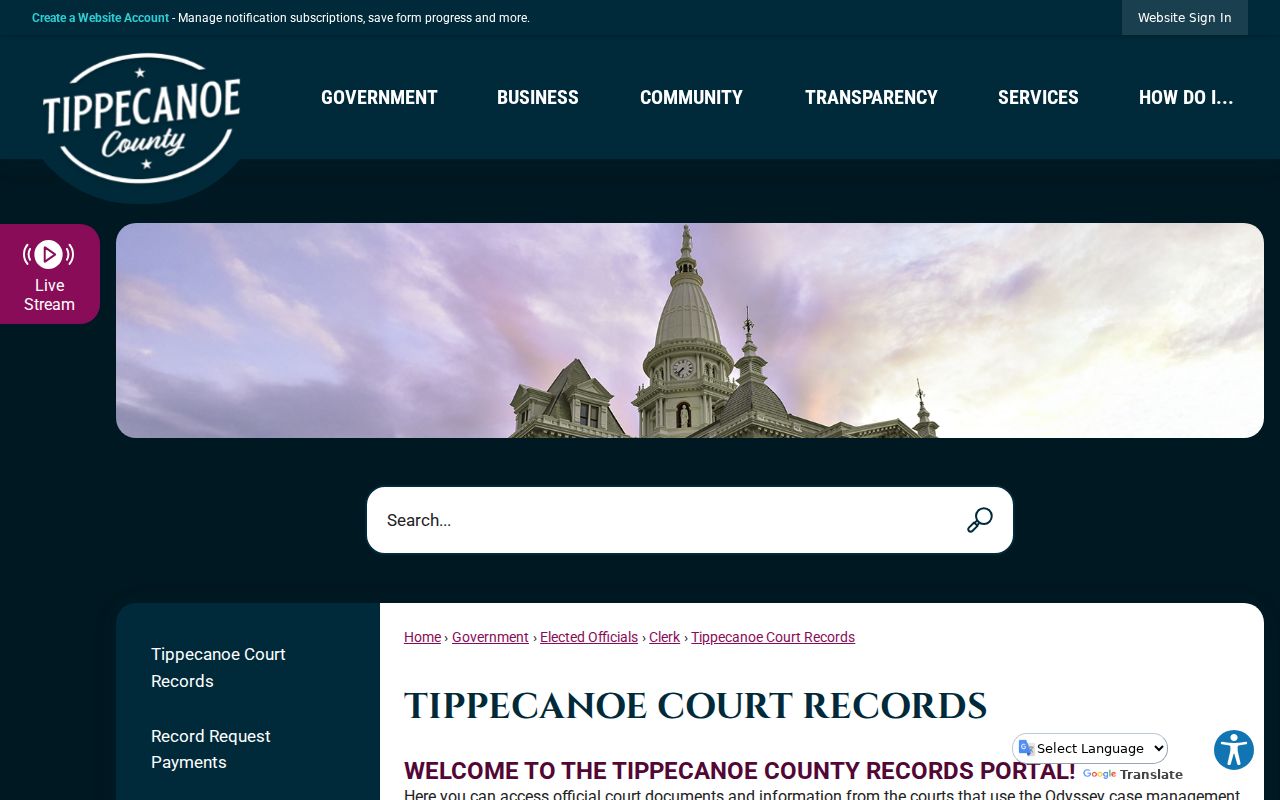 Tippecanoe County warrant records court portal instructions